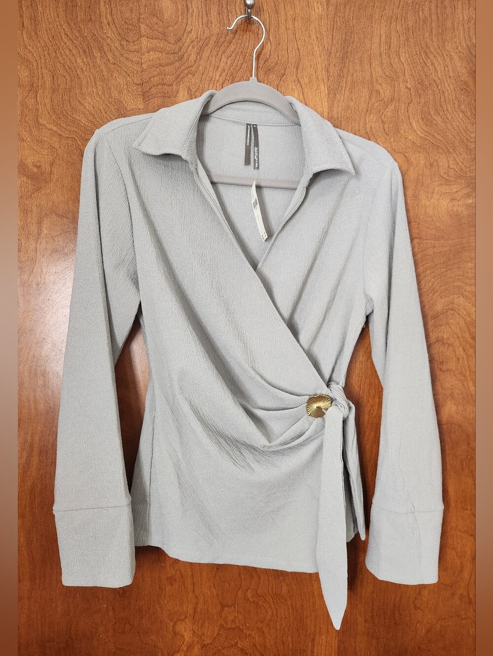 Anthropologie Hardware Wrap Top Long Sleeve Blouse